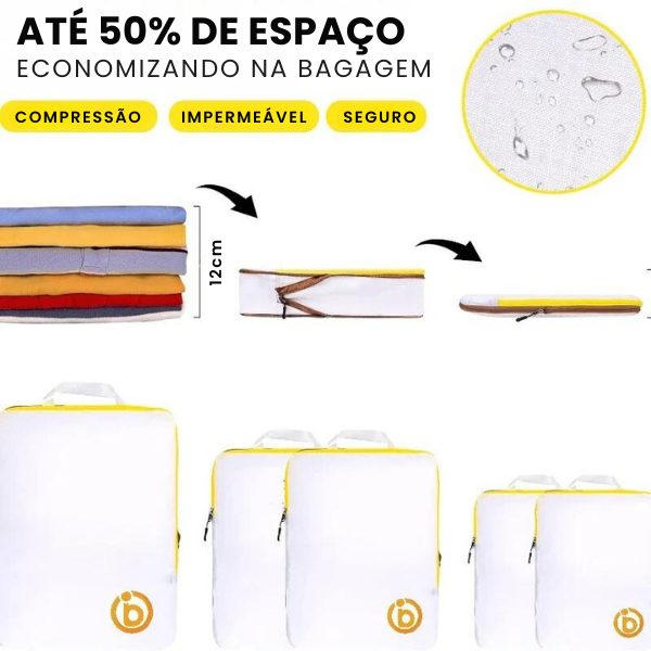 Bolsas Kit Organizadores de Malas Impermeáveis Viagem