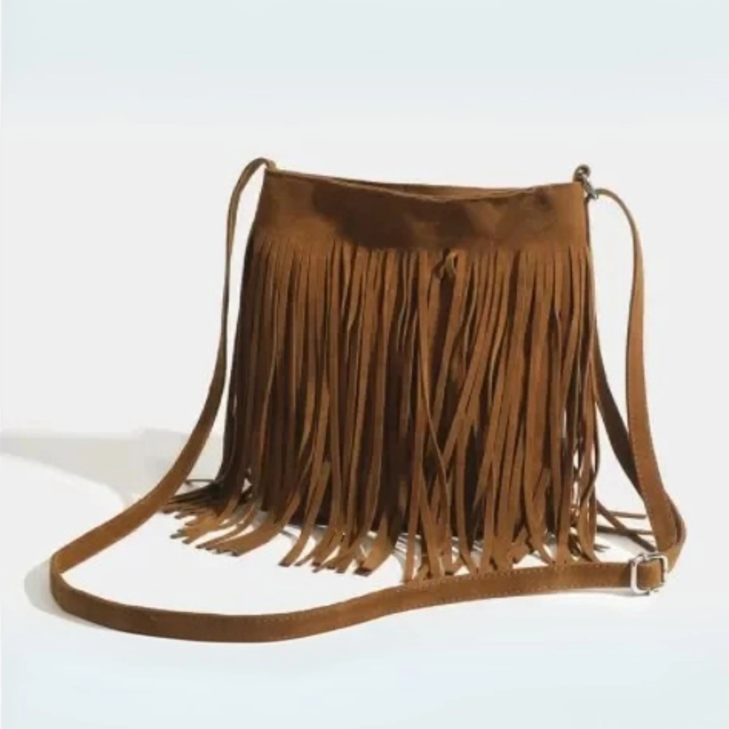 Bolsa Tiracolo Camurça com Franjas