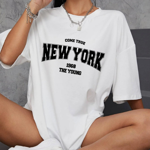 Camiseta Oversized New York Streetwear Cotton