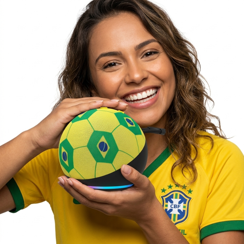 Caixinha de Som Bola de Futebol Bluetooth