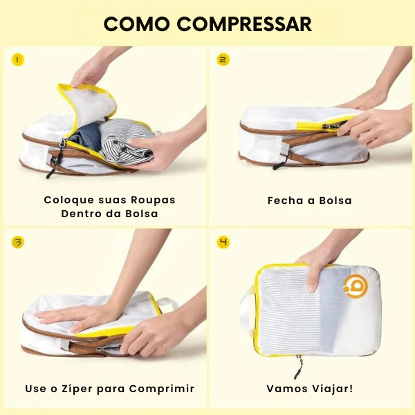 Bolsas Kit Organizadores de Malas Impermeáveis Viagem