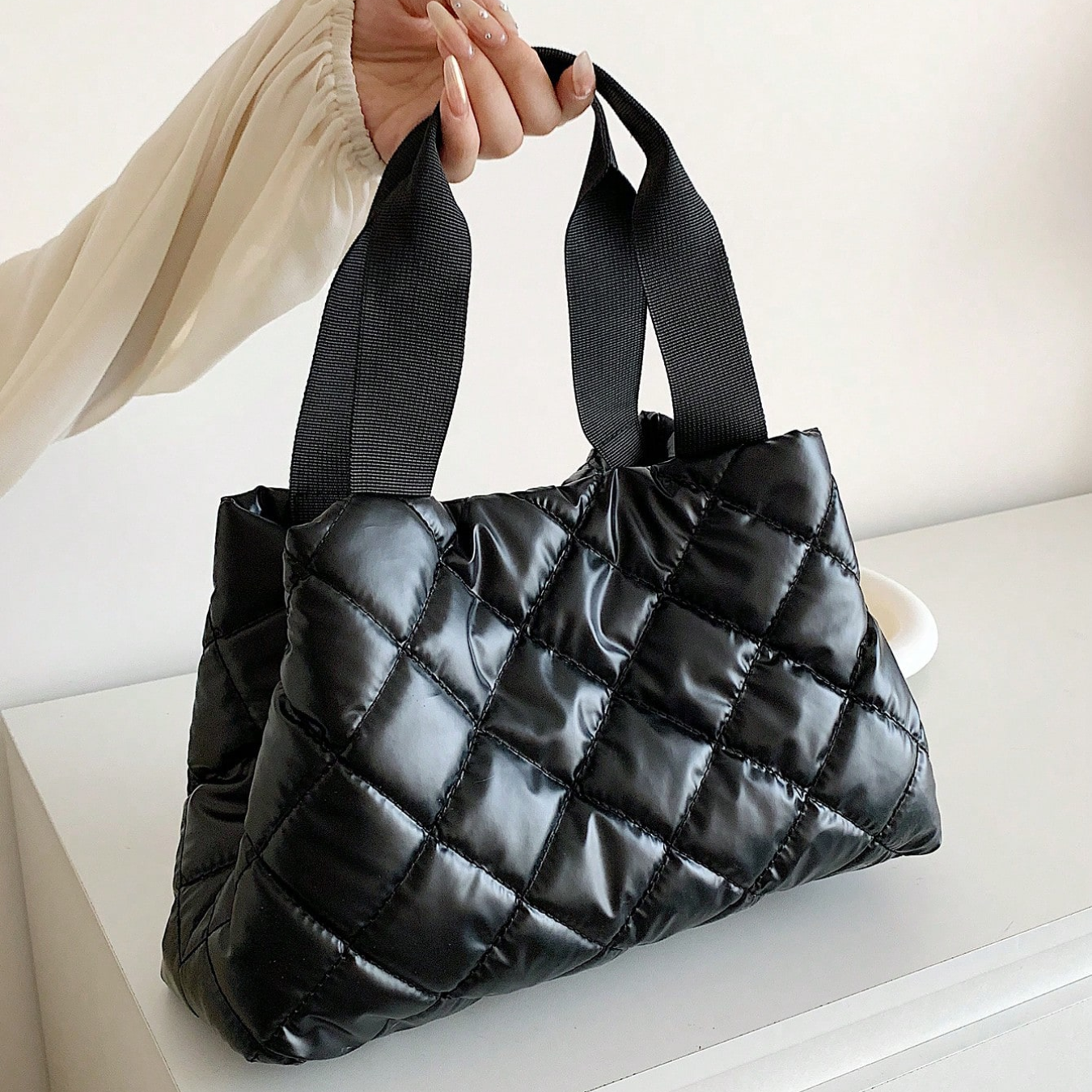 Bolsa Puffer Esportiva Casual Metalizada