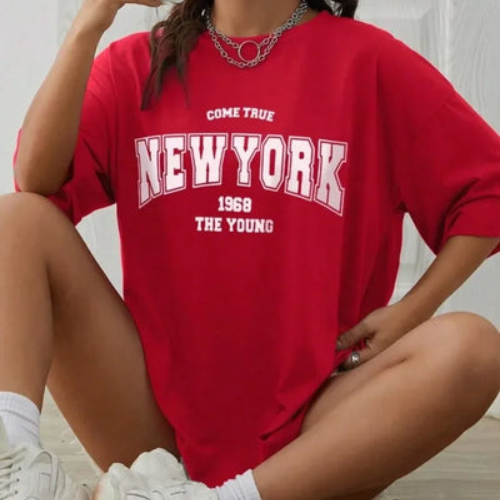 Camiseta Oversized New York Streetwear Cotton