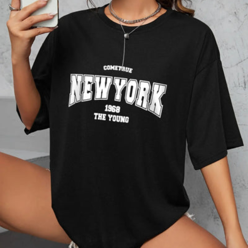 Camiseta Oversized New York Streetwear Cotton