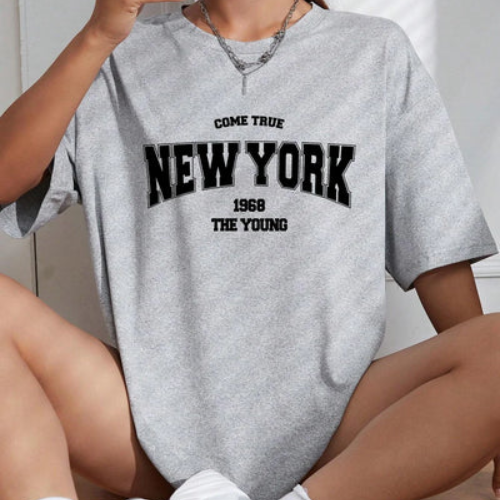 Camiseta Oversized New York Streetwear Cotton