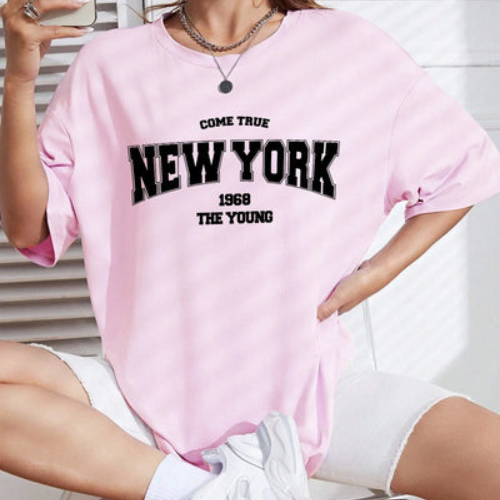 Camiseta Oversized New York Streetwear Cotton