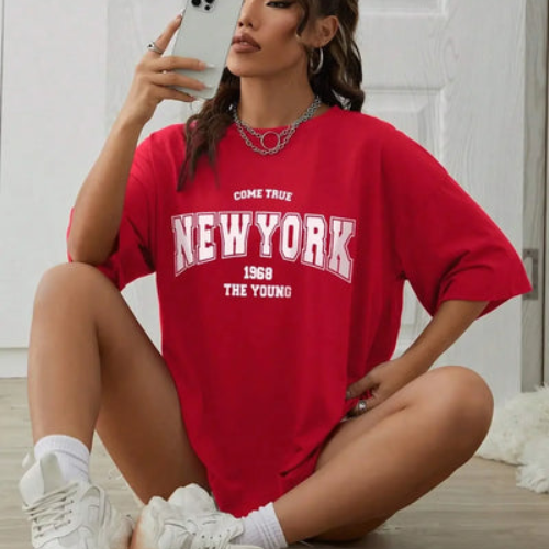 Camiseta Oversized New York Streetwear Cotton