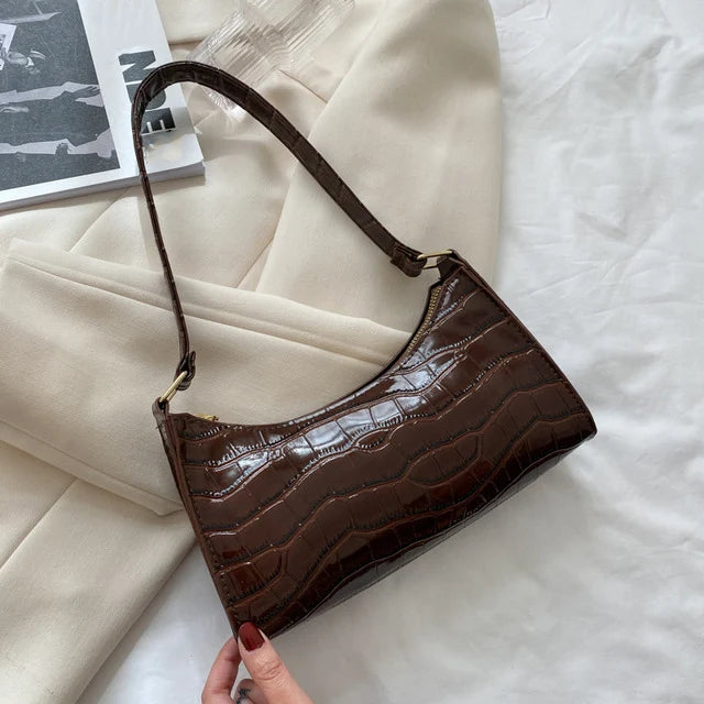 Bolsa Air Bag Meia-Lua Croco