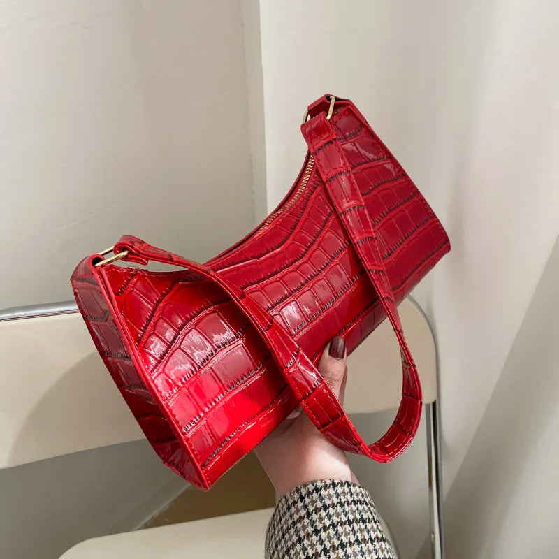 Bolsa Air Bag Meia-Lua Croco