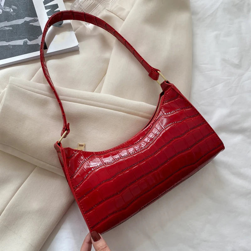 Bolsa Air Bag Meia-Lua Croco