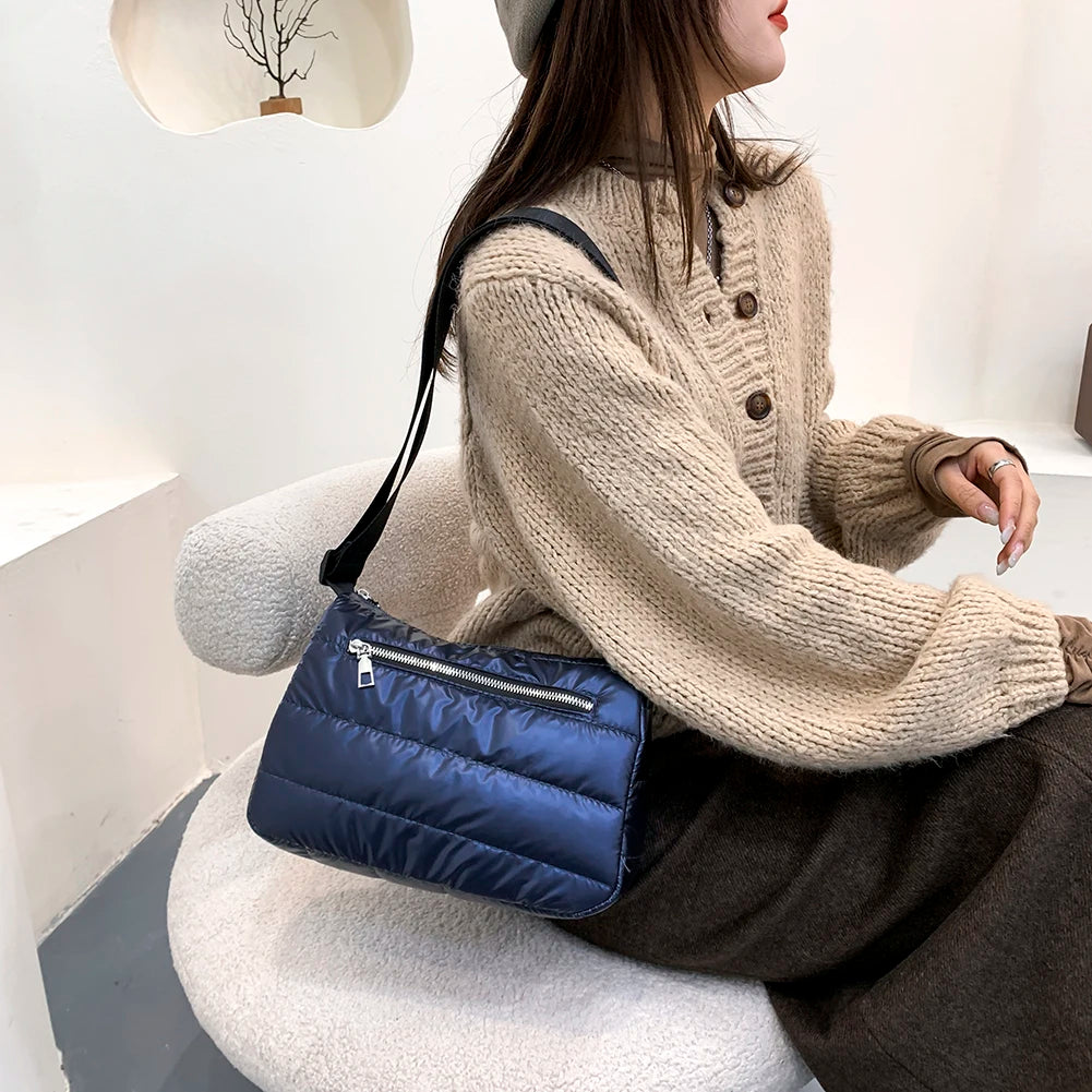 Bolsa Puffer Esportiva Crossbody Metalizada
