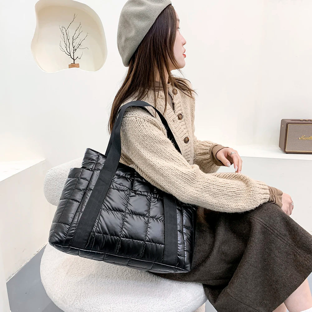 Bolsa Puffer Esportiva Casual Metalizada