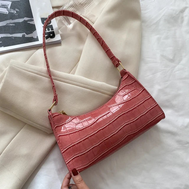 Bolsa Air Bag Meia-Lua Croco