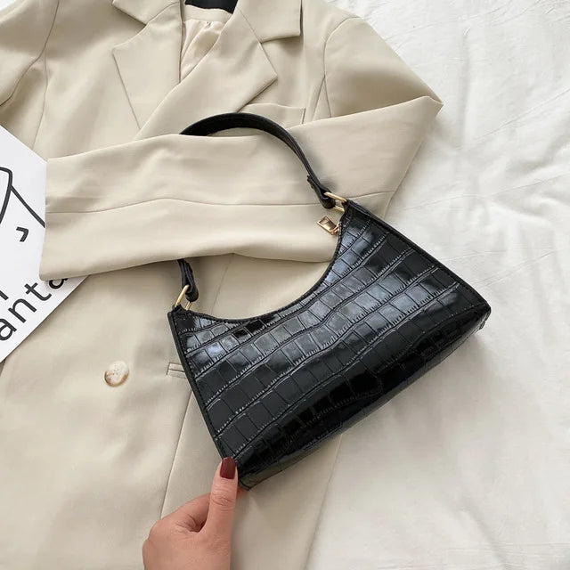 Bolsa Air Bag Meia-Lua Croco