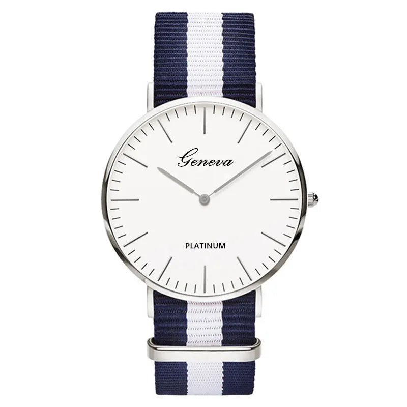 Relógio Casual de Quartzo Ray com Pulseira Colorida de Nylon