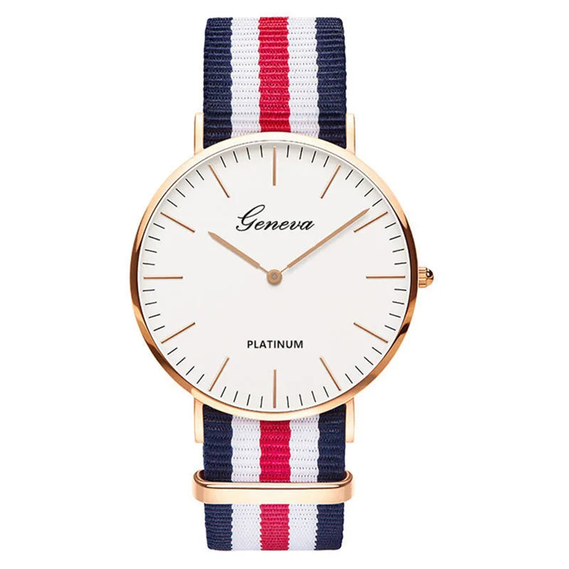 Relógio Casual de Quartzo Ray com Pulseira Colorida de Nylon