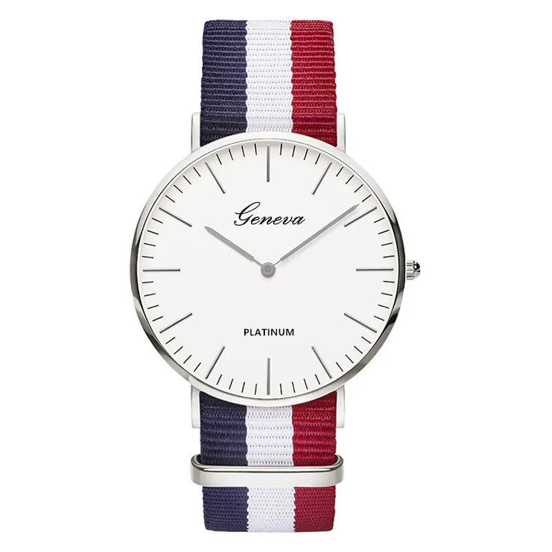 Relógio Casual de Quartzo Ray com Pulseira Colorida de Nylon