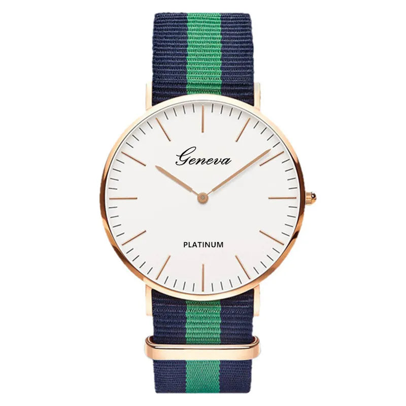 Relógio Casual de Quartzo Ray com Pulseira Colorida de Nylon