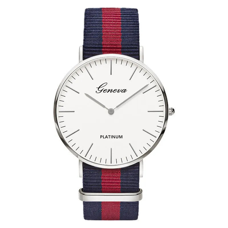 Relógio Casual de Quartzo Ray com Pulseira Colorida de Nylon