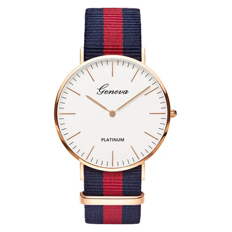 Relógio Casual de Quartzo Ray com Pulseira Colorida de Nylon