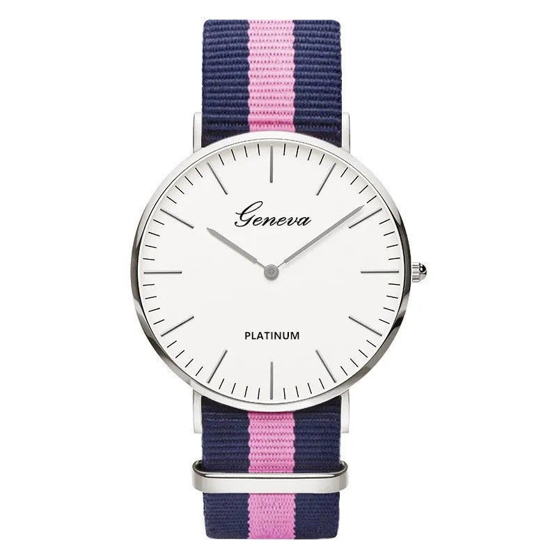Relógio Casual de Quartzo Ray com Pulseira Colorida de Nylon