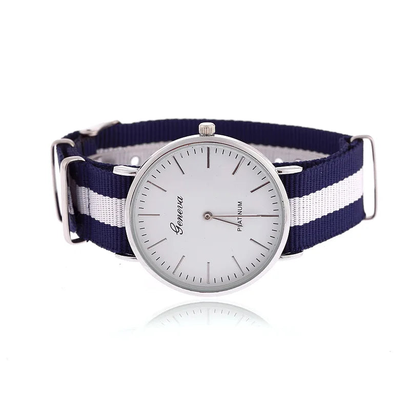 Relógio Casual de Quartzo Ray com Pulseira Colorida de Nylon