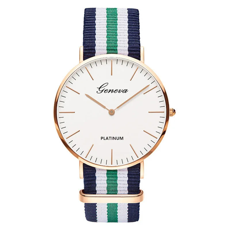 Relógio Casual de Quartzo Ray com Pulseira Colorida de Nylon