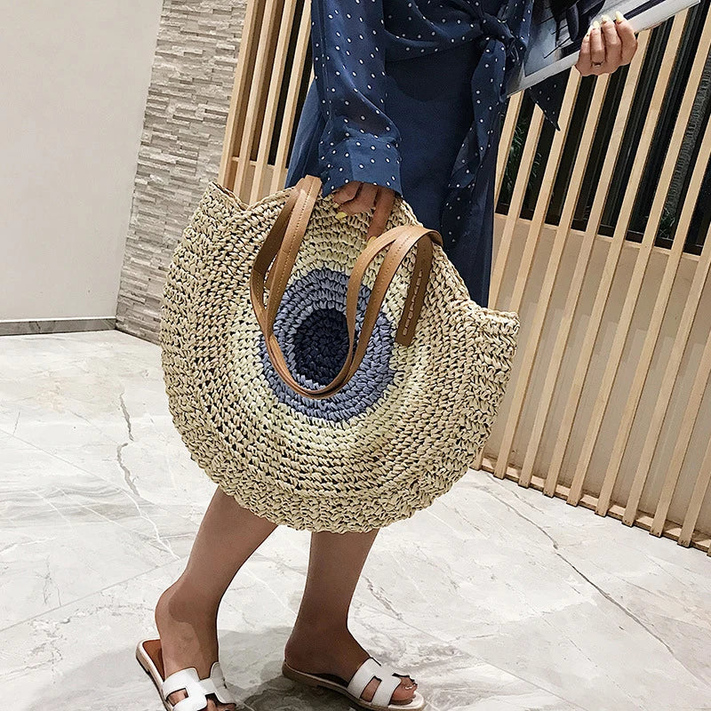 Bolsa de Palha Olho Grego Artesanal Moda Praia