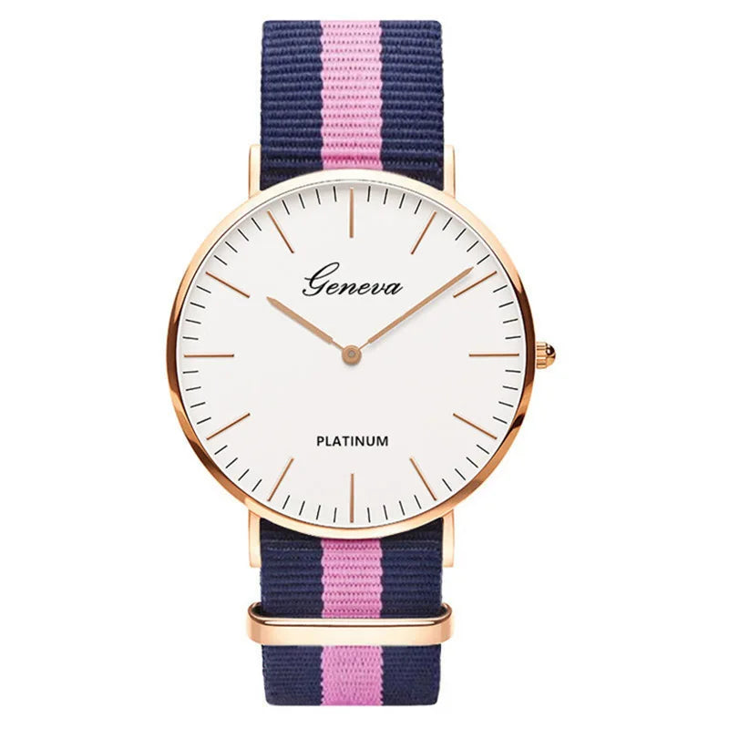 Relógio Casual de Quartzo Ray com Pulseira Colorida de Nylon
