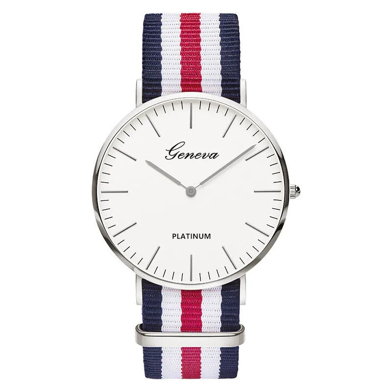 Relógio Casual de Quartzo Ray com Pulseira Colorida de Nylon