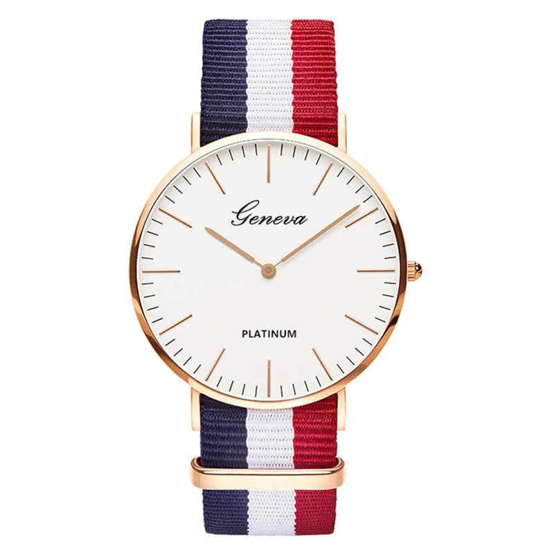 Relógio Casual de Quartzo Ray com Pulseira Colorida de Nylon