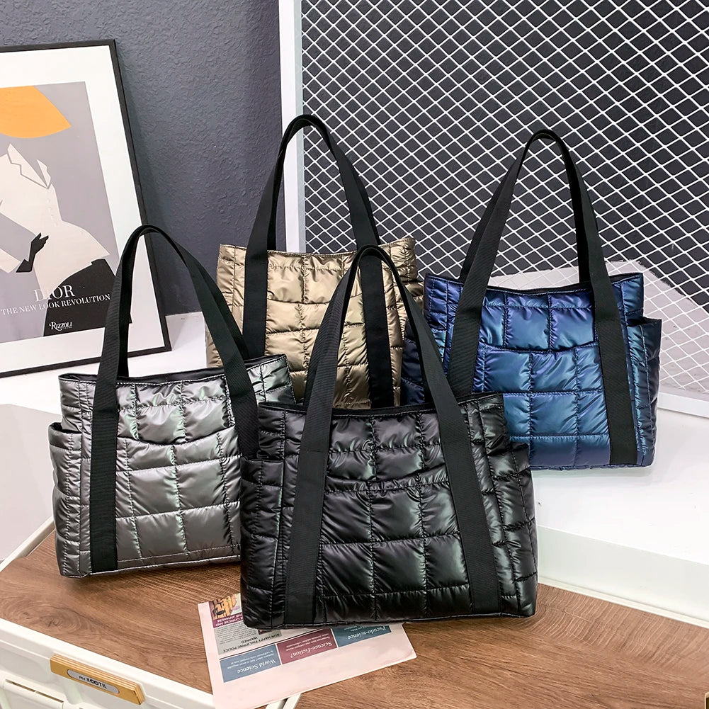 Bolsa Puffer Esportiva Casual Metalizada