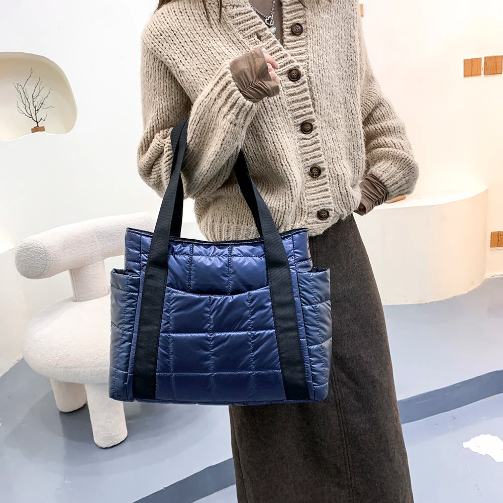 Bolsa Puffer Esportiva Casual Metalizada