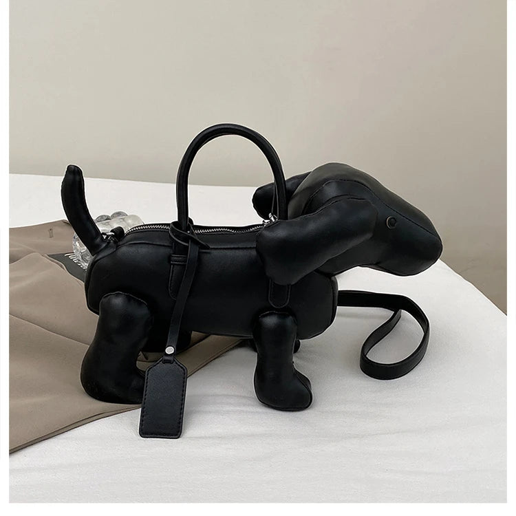 Bolsa Cachorro Cartoon 3D Couro PU com Alça Superior