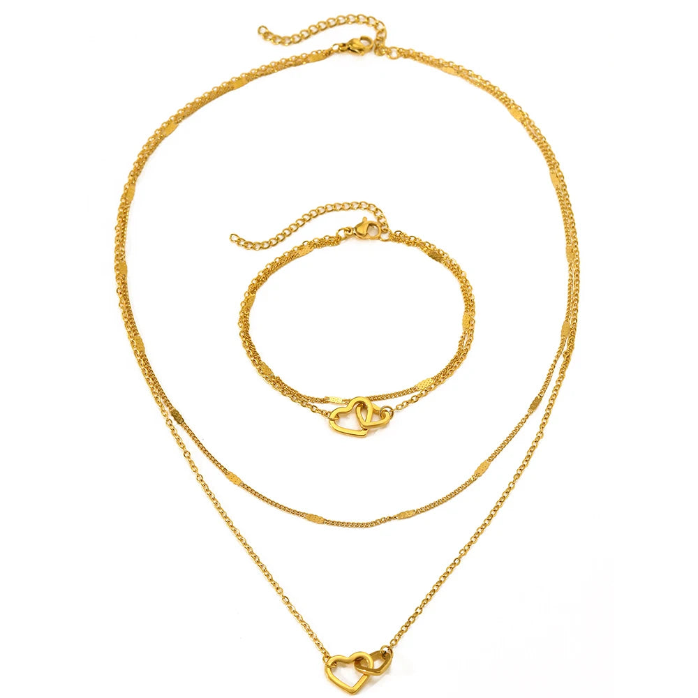 Conjunto de Colar Amor em Dobro