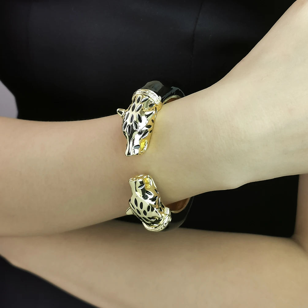 Bracelete Leopardo Esmaltado  Luxo