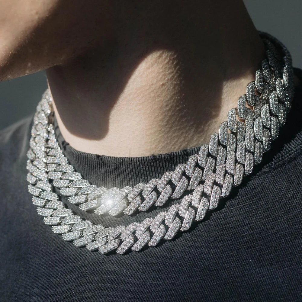 Colar Corrente Cravejada com Strass Brilhante Iced Bling