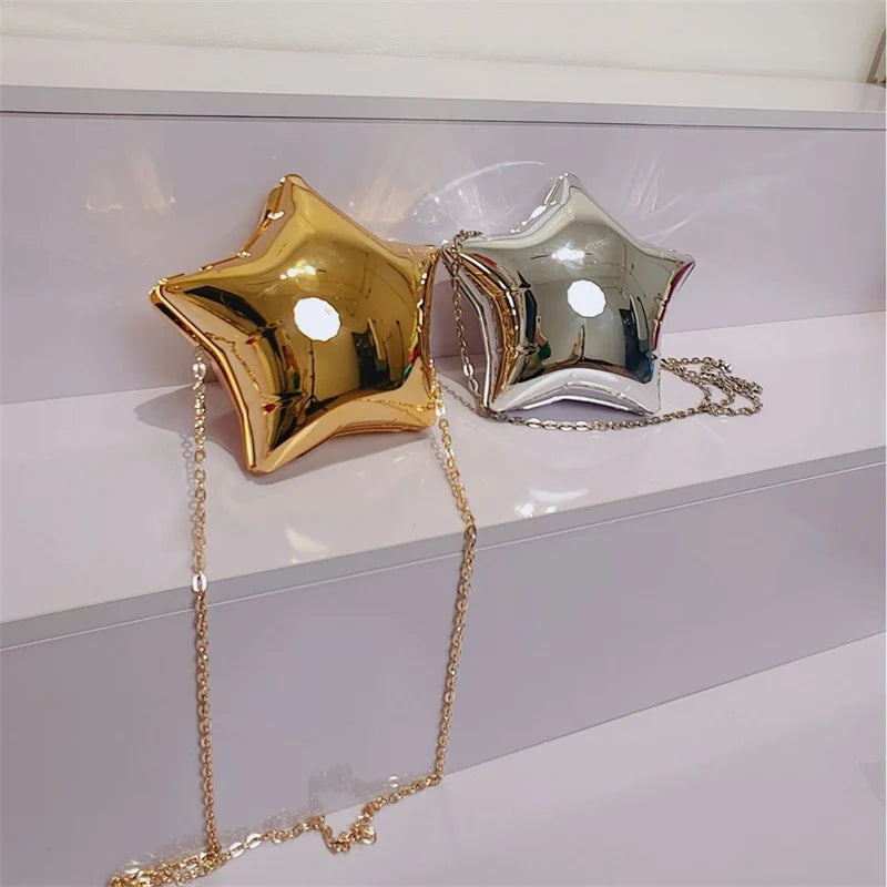 Bolsa Festa Estrela Prata/Dourado