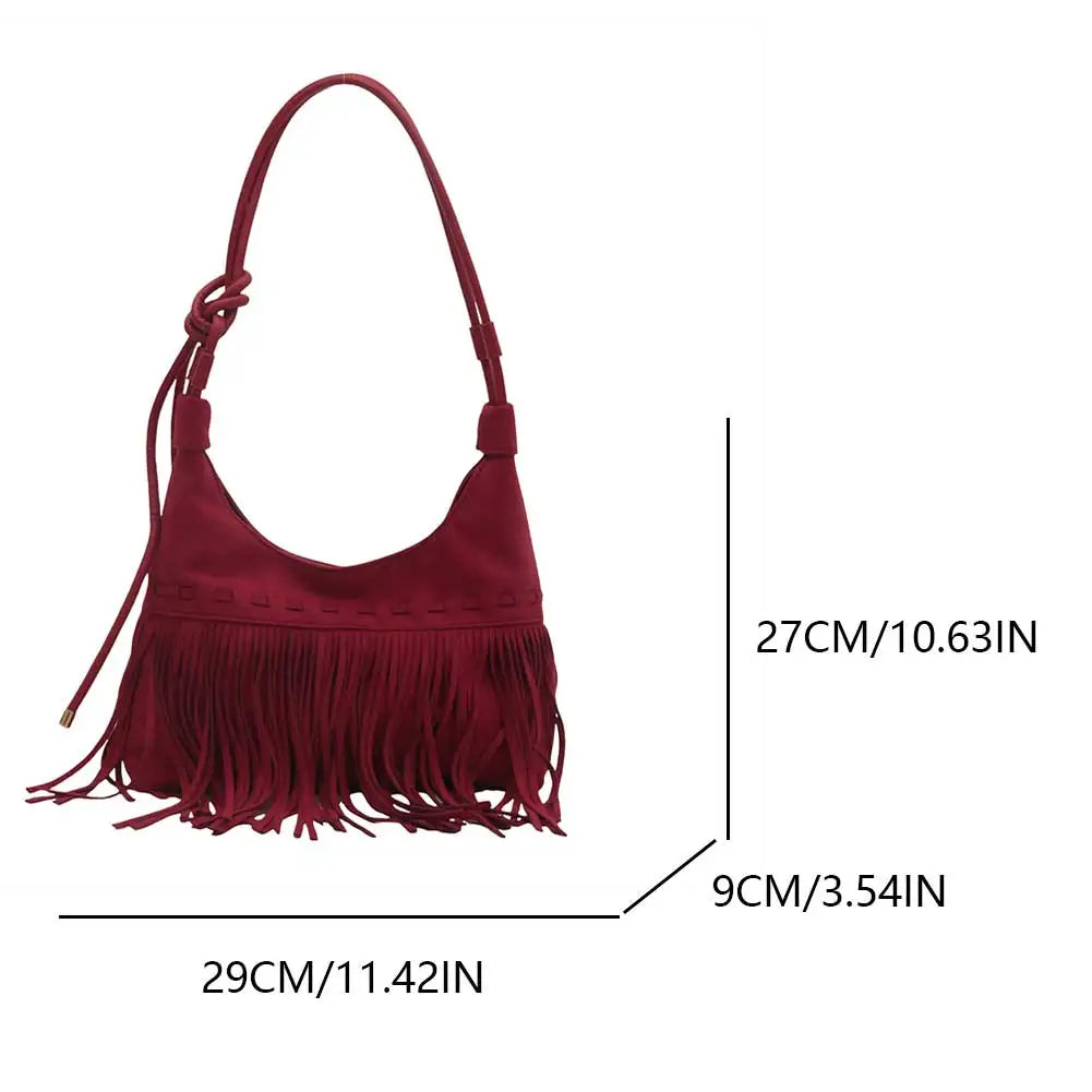 Bolsa Hobo Camurça com Franjas