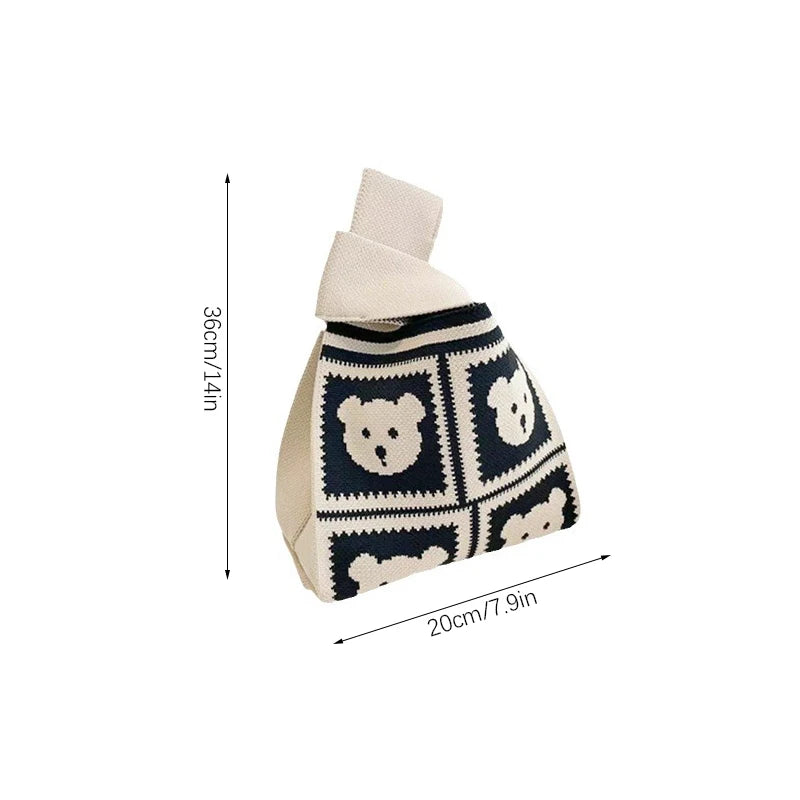 Bolsa de Malha Feita à Mão Casual