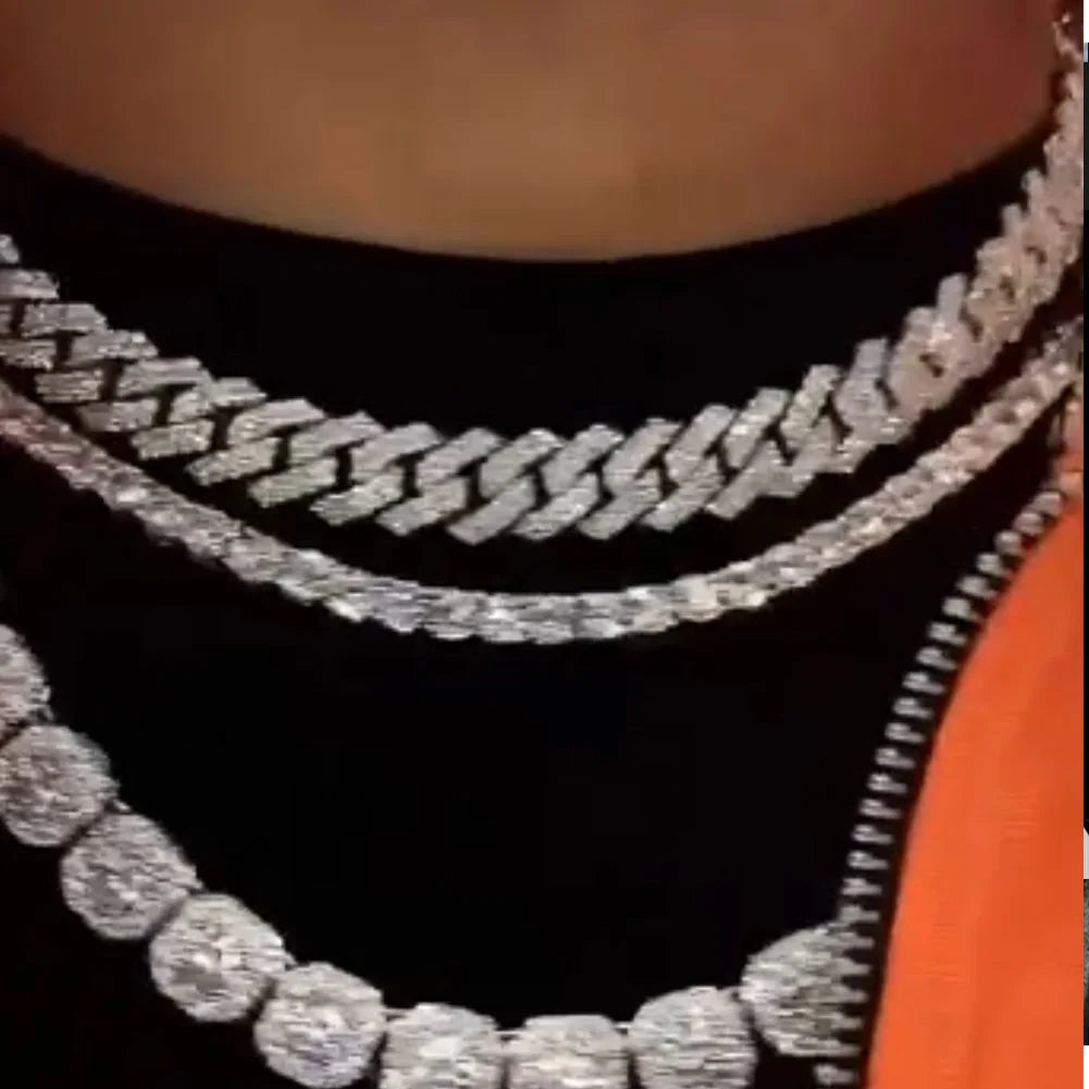 Colar Corrente Cravejada com Strass Brilhante Iced Bling