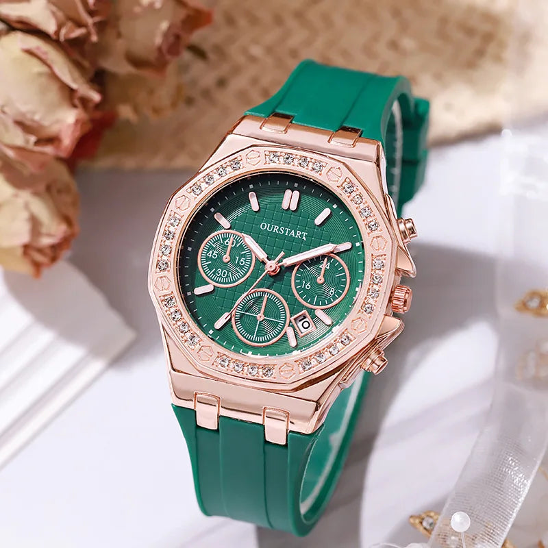 Relógio com Pulseira de Silicone Luxo