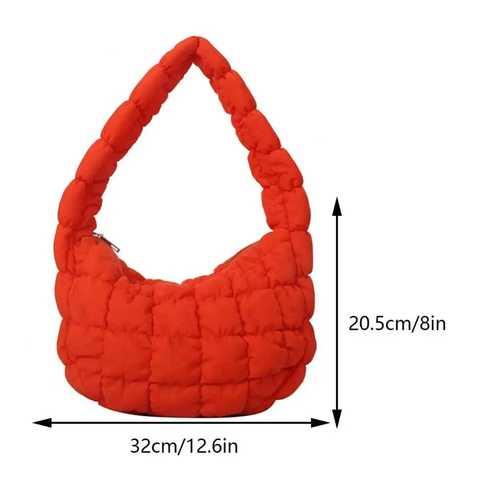 Bolsa Puffer Hobo com Bordado Matelassê