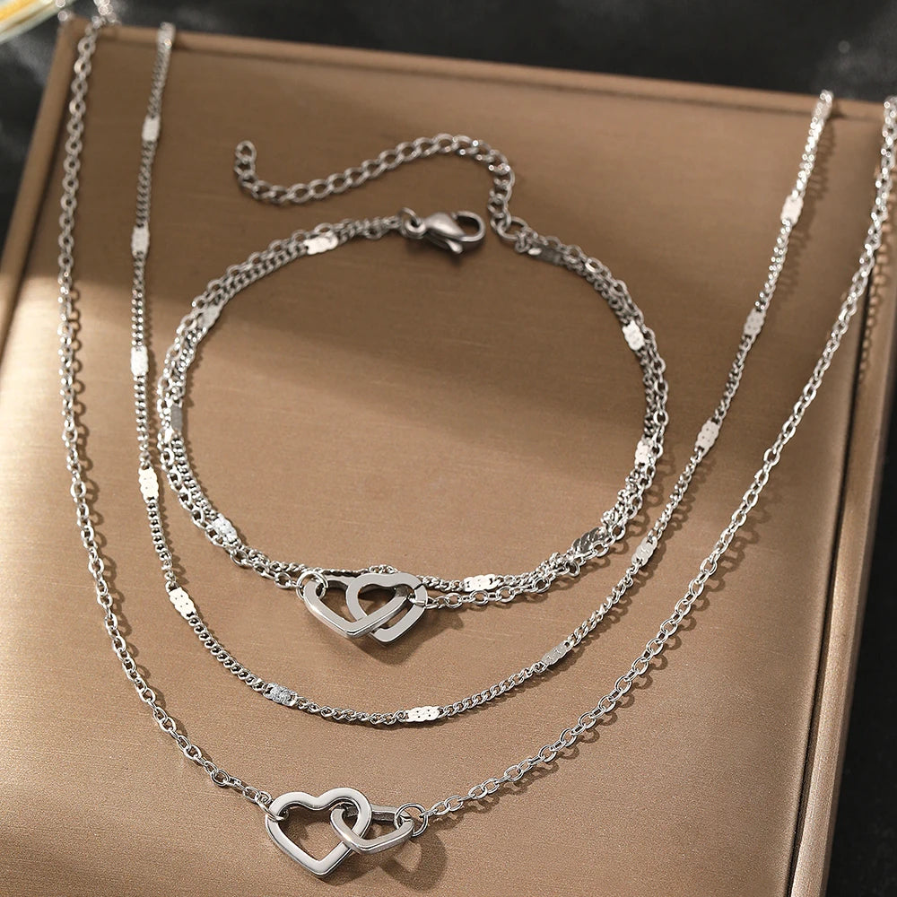 Conjunto de Colar Amor em Dobro