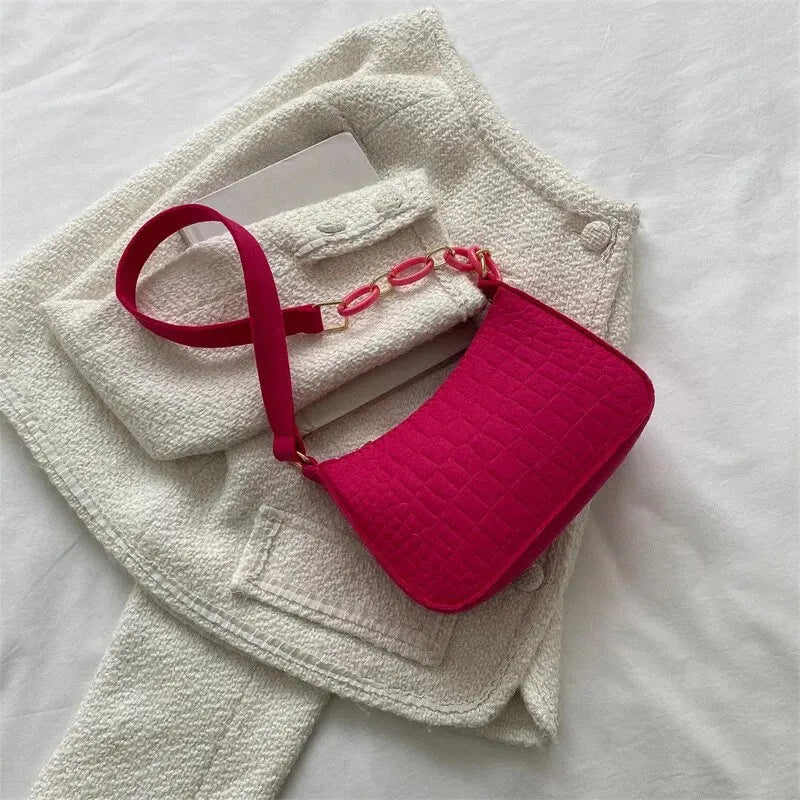 Bolsa Croco Colorida com Corrente