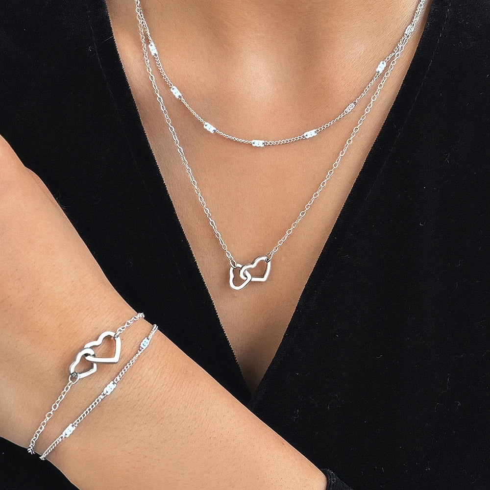 Conjunto de Colar Amor em Dobro