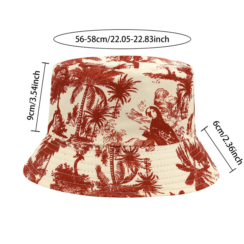 Chapéu Bucket Estampado Toile de Jouy