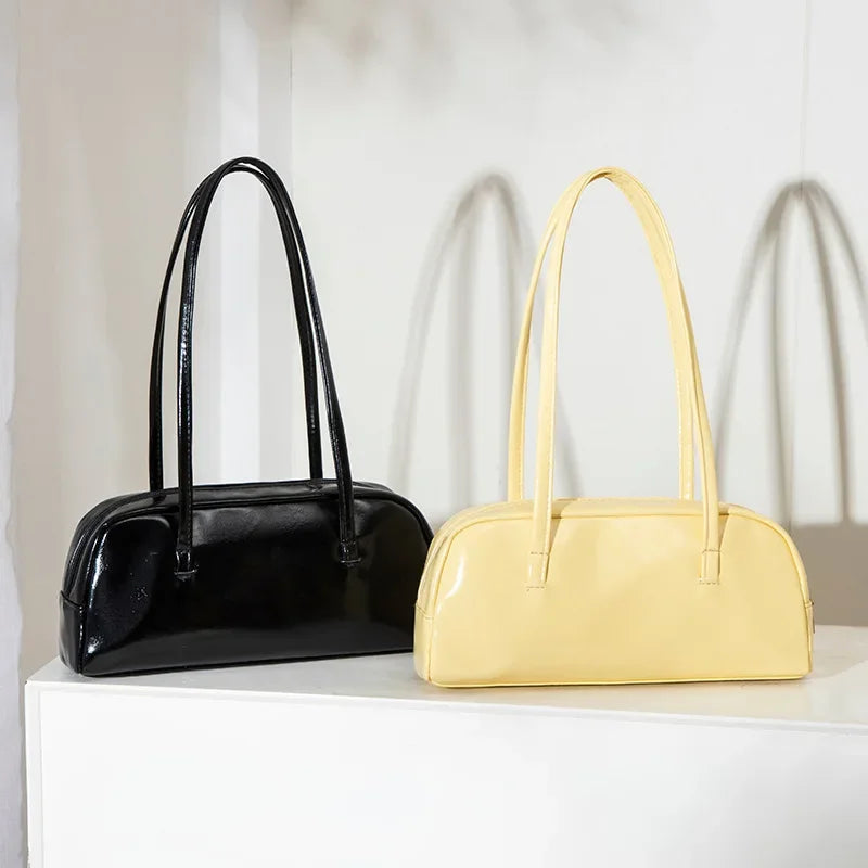 Bolsa Shoulder Baguette com Alças Duplas e Zíper