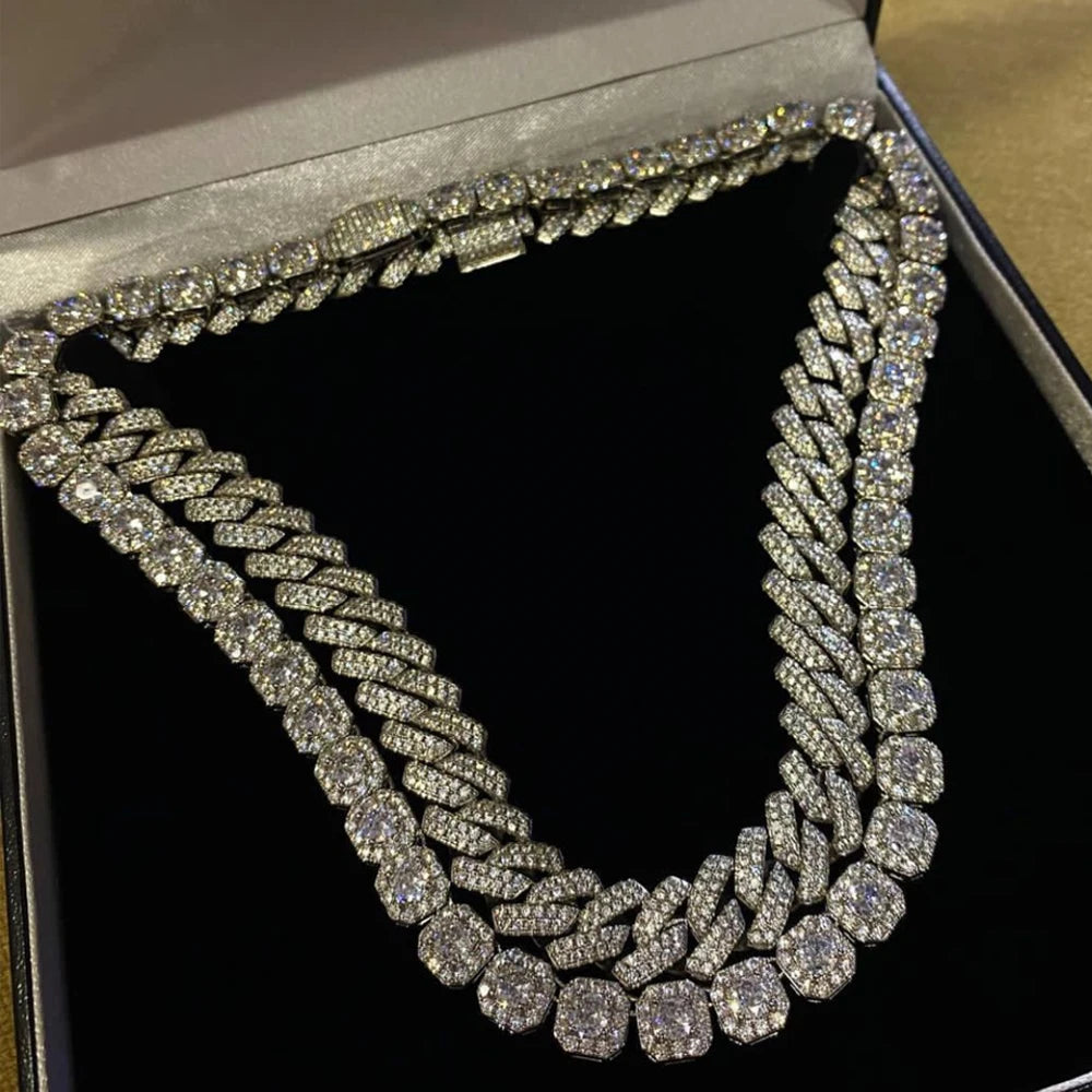 Colar Corrente Cravejada com Strass Brilhante Iced Bling