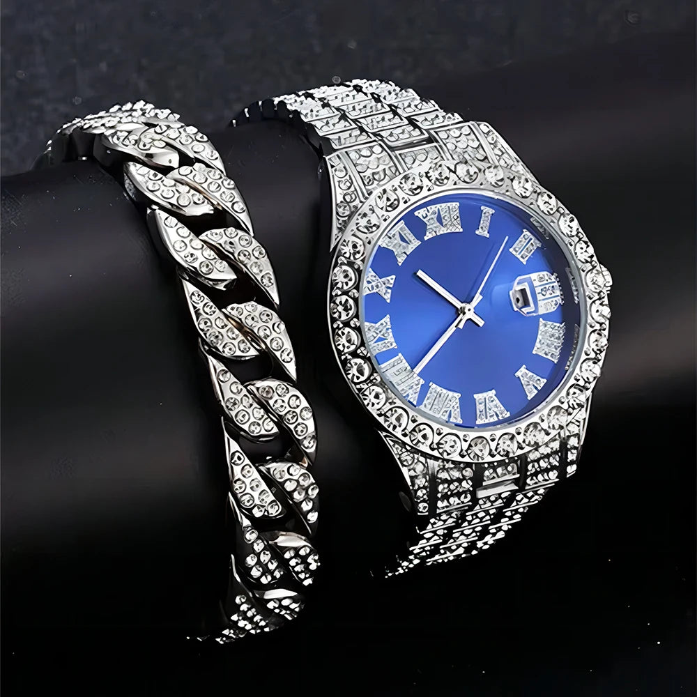 Conjunto Colar + Pulseira + Relógio